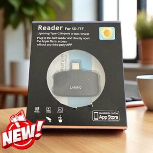 Card Reader 3-in-1 SD/TF for iPhone iPad USB-C Devices | LAMAO Lightning Type-C